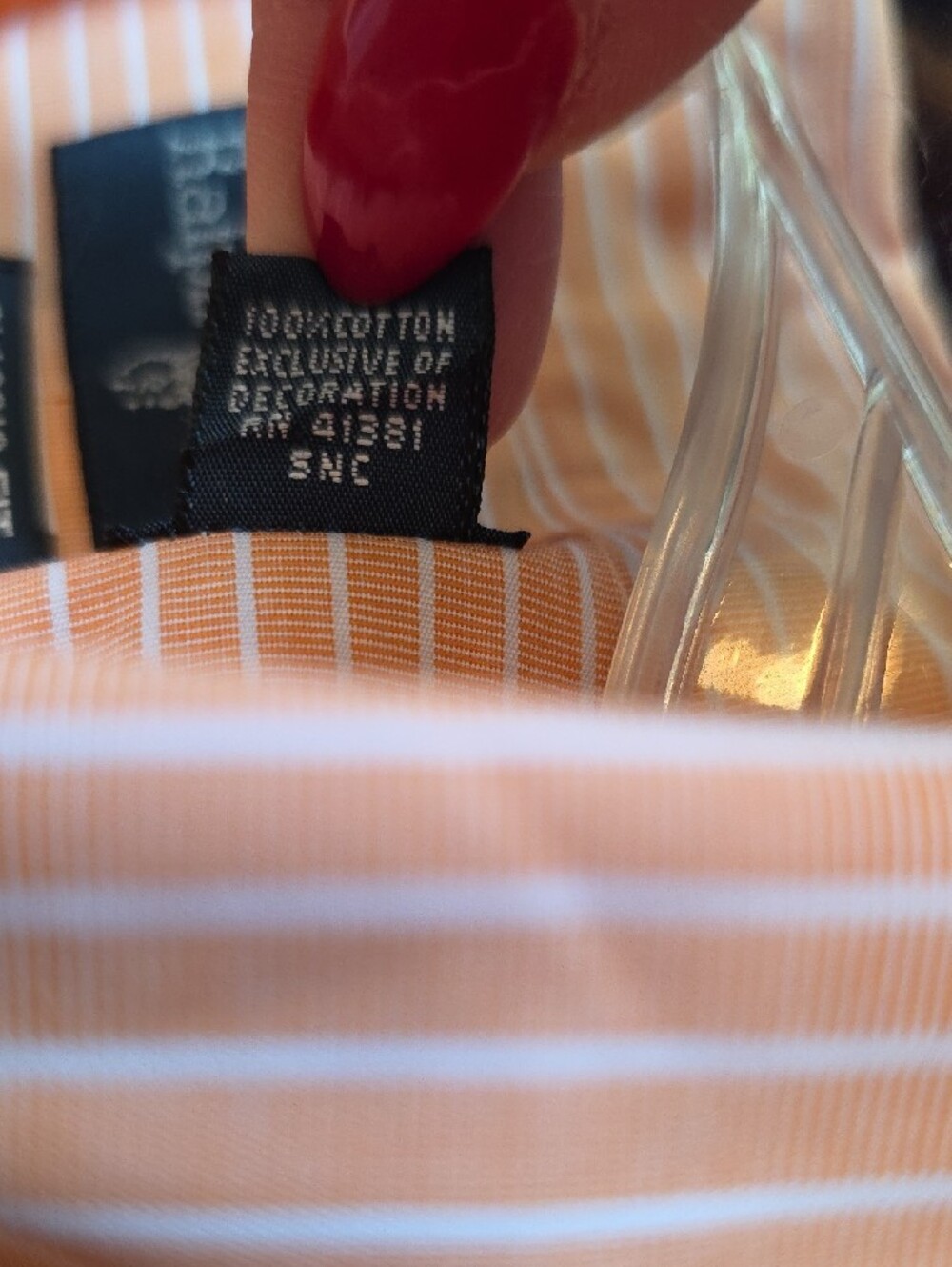 Ralph Lauren Men’s Classic Peach and White Stripe Button-Down Shirt XXL - Picture 9 of 10